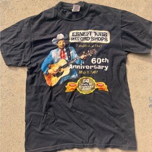Vintage Ernest Tubb Record Shops 60th Anniversary Black T-Shirt